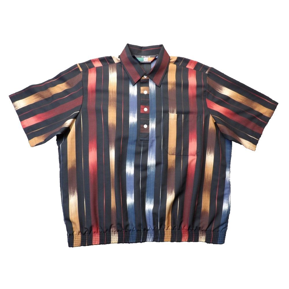 D'Accord Shirt Mens XLarge Retro Bowling Casual Button Up Red Black Short Sleeve